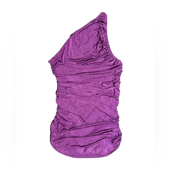 Lioness Goddess Purple Stretch Jersey One Shoulder Mini Dress Size XXL NWT - Picture 6 of 6
